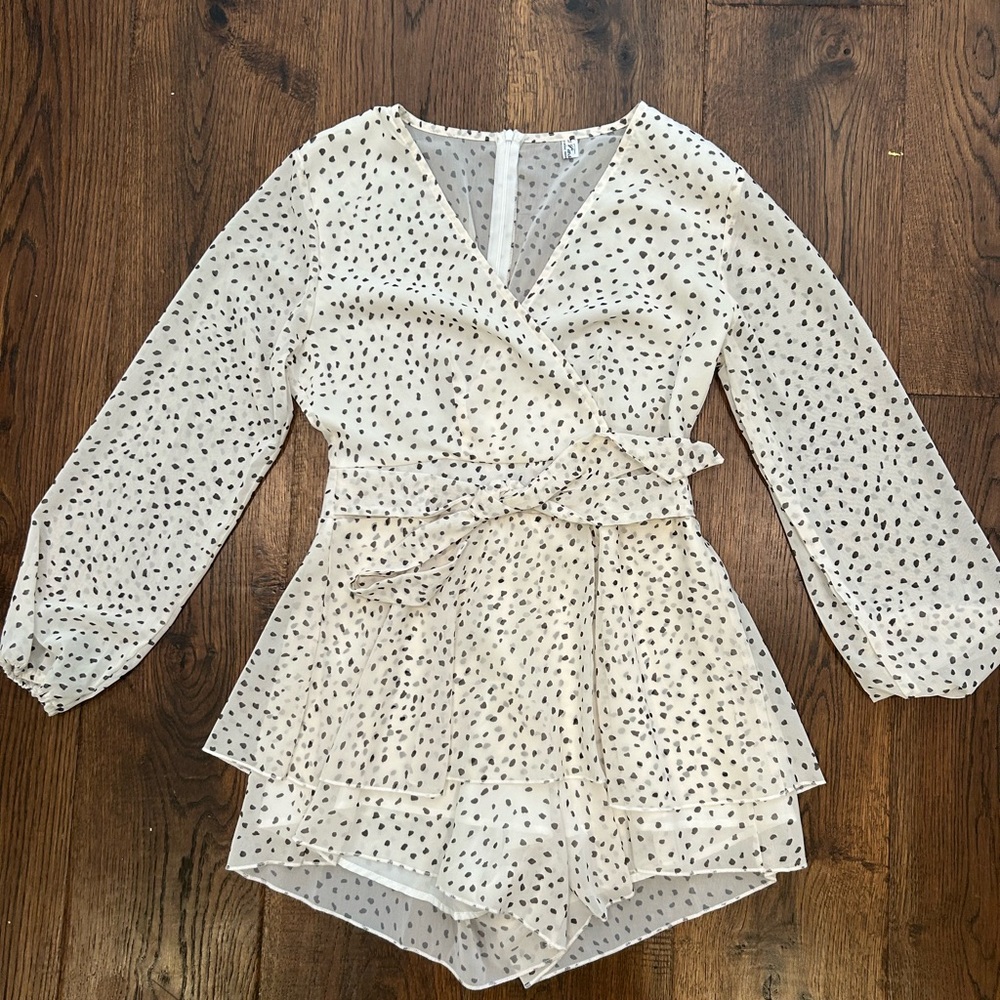 Black and white romper dress